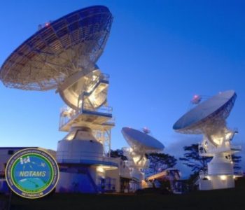 Large satellite dishes at NCTAMS PAC Navy Base In in Wahiawa, HI
