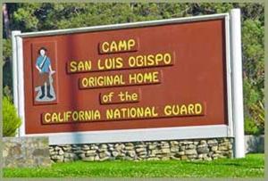 Welcome sign at Camp San Luis Obispo Army Base in San Luis Obispo, CA