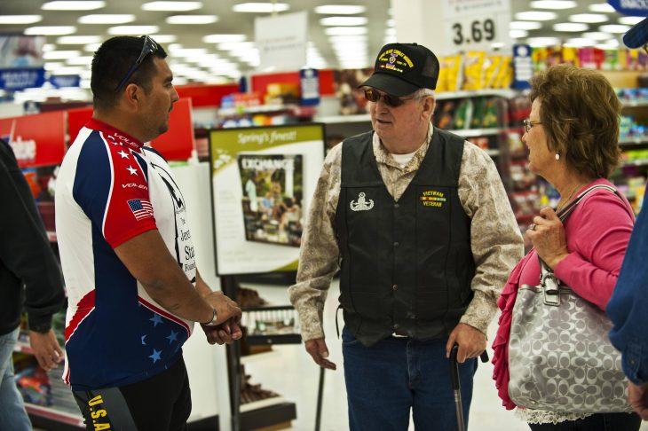 Military veterans shopping at the Base Exchange