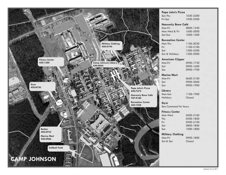 Diagram, engineering drawing of Camp Lejeune Marine Corps Base in Onslow County, Jacksonville NC